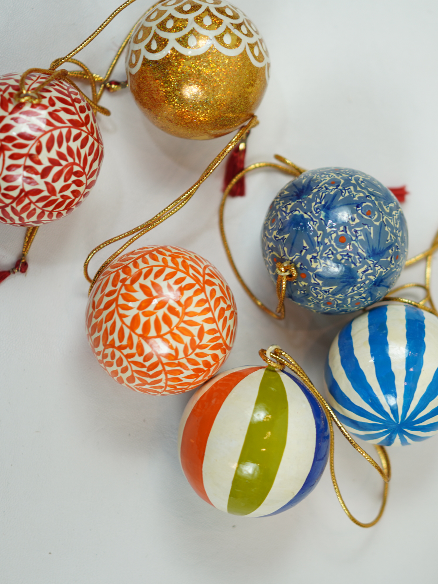Bauble Balls -Handcrafted Paper Mache Christmas Ornaments & Festive Décor - KaarKash